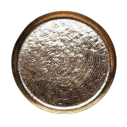 Kaarsenschotel metaal goud