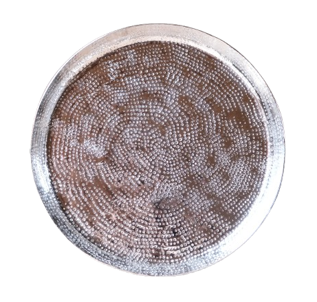 Kaarsenschotel metaal zilver